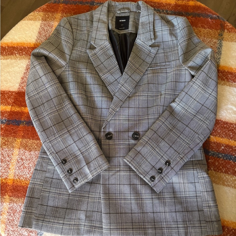 Women’s Gray Plaid Blazer